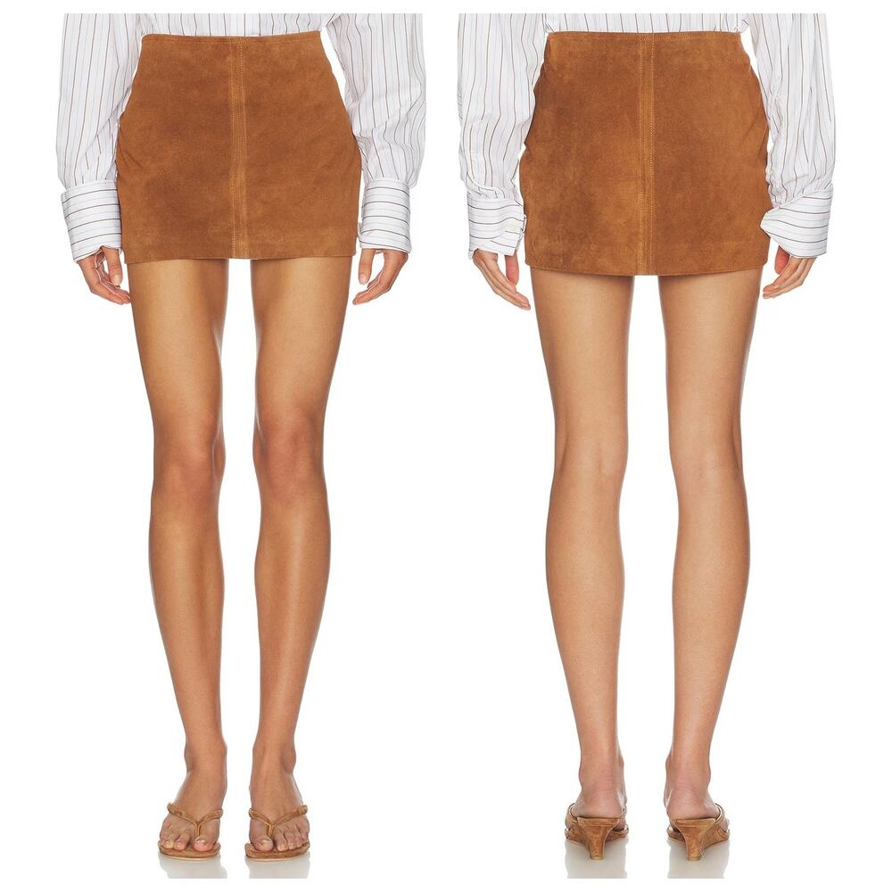 Aniye By Janis Mini Skirt Suede Leather Western Preppy Streetwear Fall Winter M